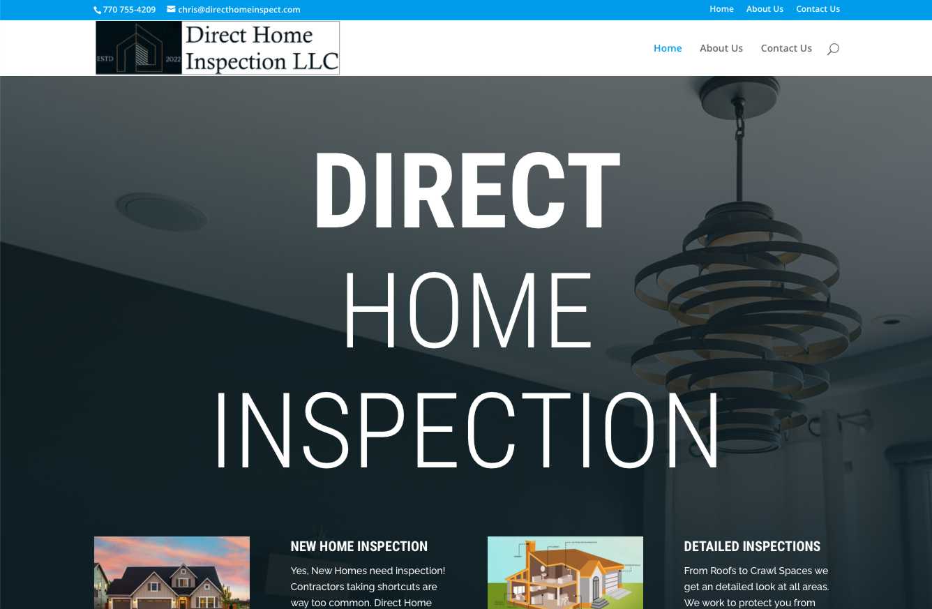 Direct Home Inspection Website Design