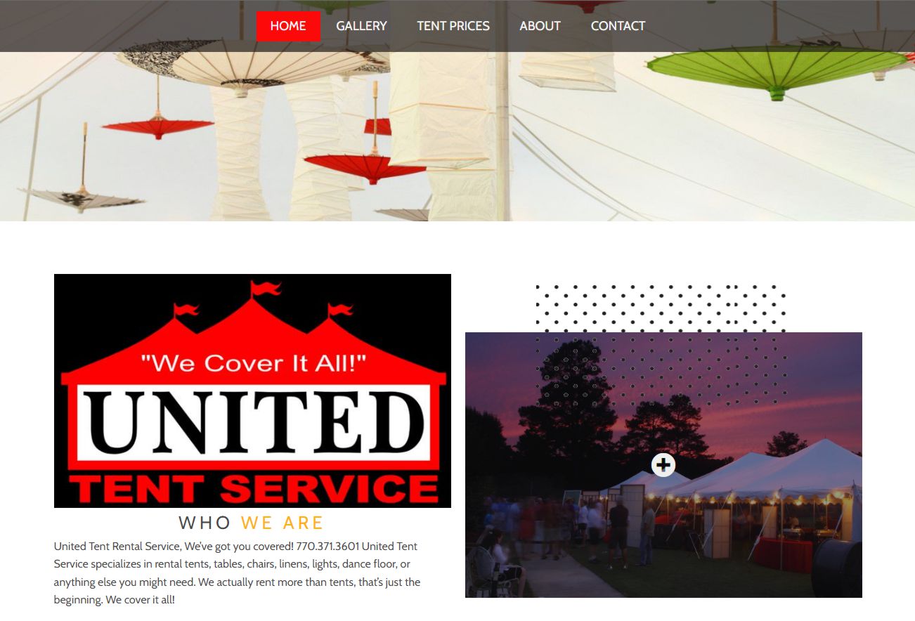 United Tent Service Website image